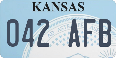 KS license plate 042AFB
