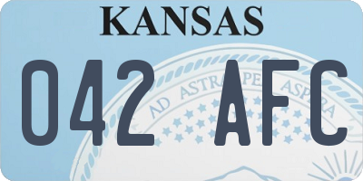 KS license plate 042AFC