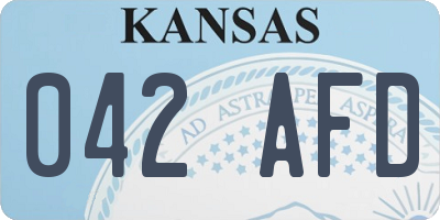 KS license plate 042AFD