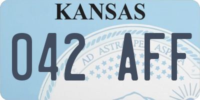 KS license plate 042AFF