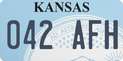 KS license plate 042AFH
