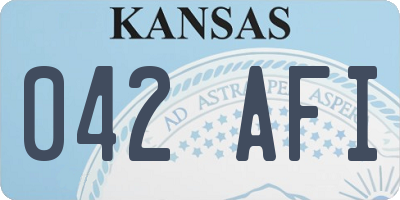 KS license plate 042AFI