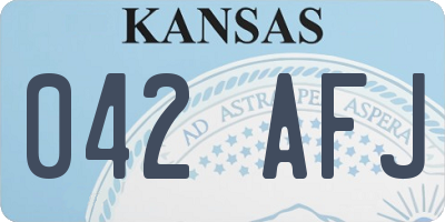 KS license plate 042AFJ