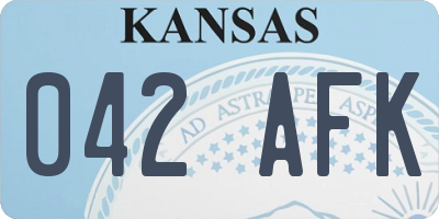 KS license plate 042AFK
