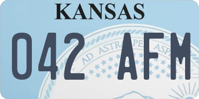 KS license plate 042AFM