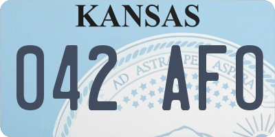 KS license plate 042AFO