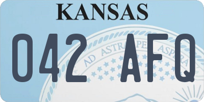 KS license plate 042AFQ
