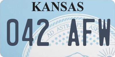 KS license plate 042AFW