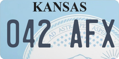 KS license plate 042AFX