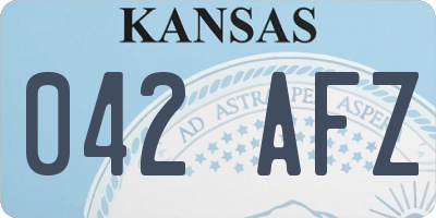 KS license plate 042AFZ