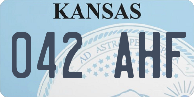 KS license plate 042AHF