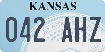 KS license plate 042AHZ