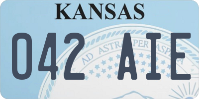 KS license plate 042AIE