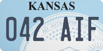 KS license plate 042AIF