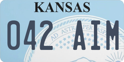 KS license plate 042AIM