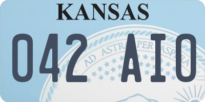 KS license plate 042AIO