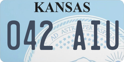 KS license plate 042AIU
