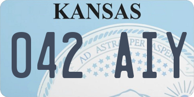 KS license plate 042AIY
