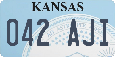 KS license plate 042AJI