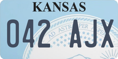 KS license plate 042AJX
