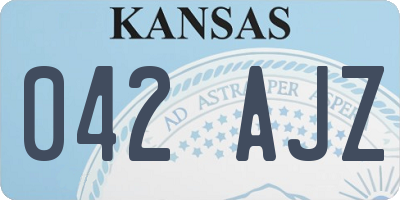 KS license plate 042AJZ