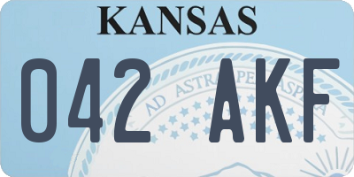 KS license plate 042AKF