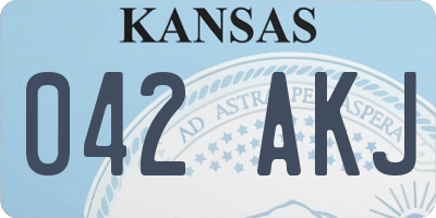 KS license plate 042AKJ