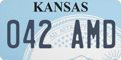 KS license plate 042AMD