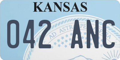 KS license plate 042ANC