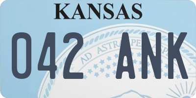 KS license plate 042ANK