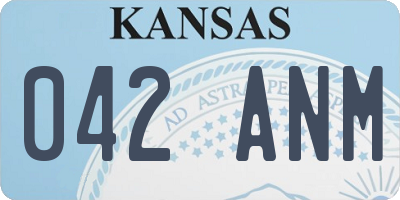 KS license plate 042ANM