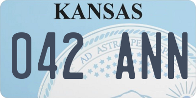 KS license plate 042ANN