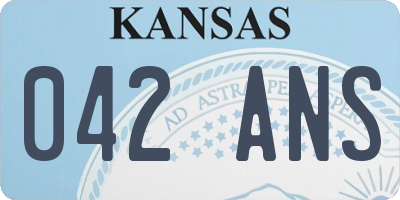 KS license plate 042ANS