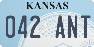 KS license plate 042ANT