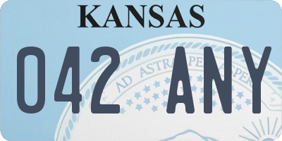 KS license plate 042ANY