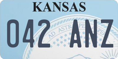 KS license plate 042ANZ
