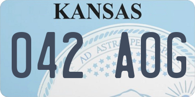 KS license plate 042AOG