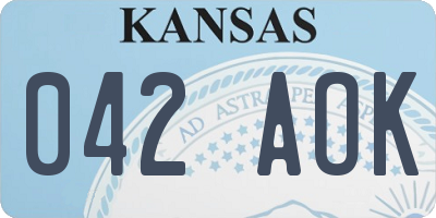 KS license plate 042AOK