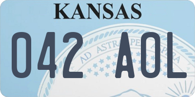 KS license plate 042AOL