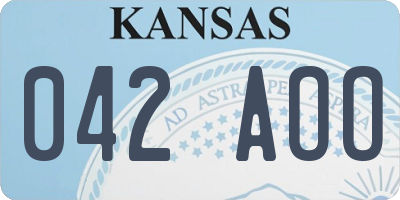 KS license plate 042AOO