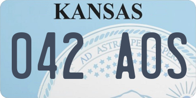 KS license plate 042AOS