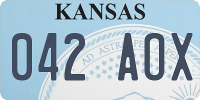 KS license plate 042AOX