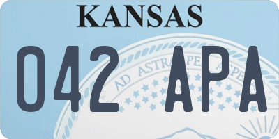 KS license plate 042APA