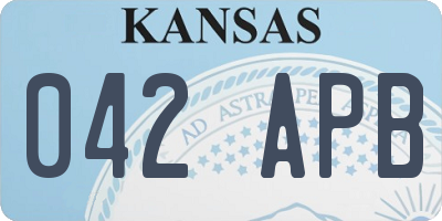 KS license plate 042APB