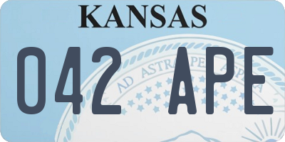 KS license plate 042APE