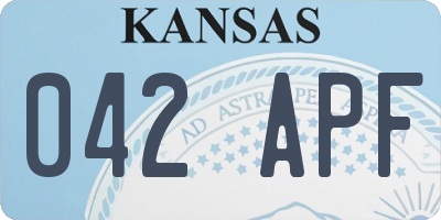 KS license plate 042APF