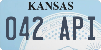 KS license plate 042API