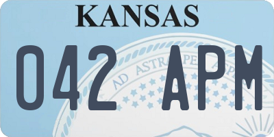 KS license plate 042APM