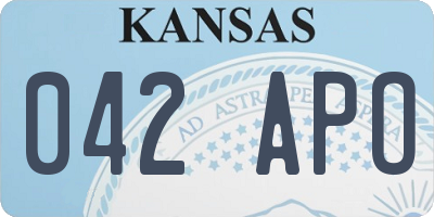 KS license plate 042APO
