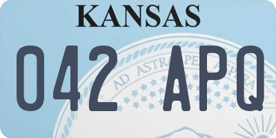KS license plate 042APQ
